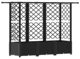 Raised Bed with Trellis and Roof Black 163.5 x 40 x 138 cm PP 42032549