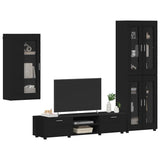 TV Cabinet Set with Drawer FLORIN 3 pcs Black Engineered Wood 3397945