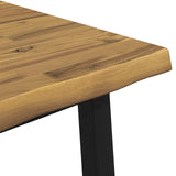90 x 90 x 75 cm Solid Acacia Wood White and Black Square 937542