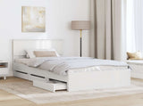 Bed Frame with Drawer White 100 x 200 cm Engineer Wood 3410735