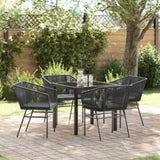 Garden Dining Set 5 pcs Black Poly rattan 3380919