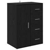 Sideboard with Drawer Black Oak 59 x 39 x 80 cm Engineered Wood 883066