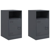 ZNTS Bedside Cabinets 2pcs Anthracite 34.5x39x62 cm Steel 841768