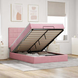 Ottoman Bed with Mattresses Pink 140x200cm Velvet 3313480