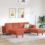 Fabric Sofa with Cushion Red Orange 208 cm Corduroy fabric 3335138