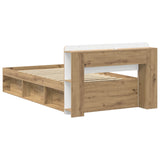 Bed Frame with Storage Artisan Oak 90 x 190 cm Engineered Wood 3433327