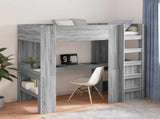 Loft Bed Frame with Desk with Storage Grey Sonoma 90 x 200 cm 3410456