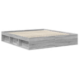 Bed Frame Grey Sonoma 180 x 200 cm Solid Pine Wood 3412047