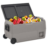 Cool Box with Wheel and Handle Black & Grey 50 L PP & PE 51785