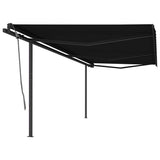 Manual Retractable Awning with Posts 6x3 m Anthracite 3070199