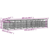 Outdoor Dog Kennel with Roof Steel 13.14 m 3124594