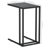 Computer Side Table Black Marble 50x35x65 cm Tempered Glass 331651