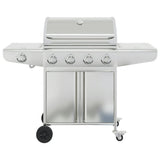 Gas BBQ Grill with 5 Burners Silver Stainless Steel 3214256