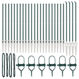 Ground Spike Fence Post 26 pcs Green Powder-Coated Steel 3350173