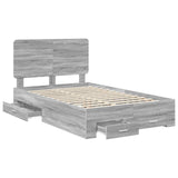 Bed Frame with Drawer Grey Sonoma 120 x 200 cm Engineered Wood 3412806