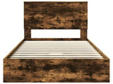 Storage Bed with Drawer Smoked Oak 90 x 200 cm Engineered Wood 3411247
