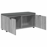 Hall Bench with Cushion with Shelf Grey Sonoma 100 x 38 x 46 cm 891493