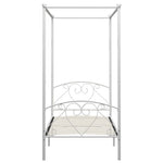 ZNTS 284428 Canopy Bed Frame without Mattress White Metal 120x200 cm