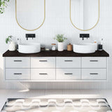 Bathroom Countertop Dark Brown 200x60x cm Treated Solid Wood 3156272