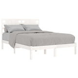Bed Frame without Mattress White 120x190 cm Small Double Solid Wood 3104189