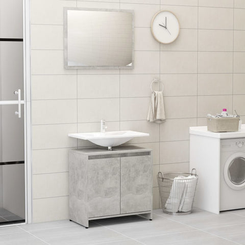 ZNTS Bathroom Furniture Set Concrete Grey Engineered Wood 802655