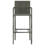 5 Piece Garden Bar Set Poly Rattan Grey 3064841