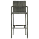 Bar Stool Set of 4 Grey PE rattan, powder-coated steel 313456
