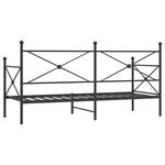 Day Bed without Mattress Black 90x200 cm Steel 4104668