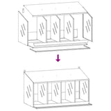 Chicken Nesting Box with 4 Compartments Galvanized Silver Metal 864344