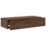 ZNTS Wall Shelf with Drawers Brown Oak 80x33x17 cm Engineered Wood 859983