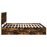 Bed Frame with Drawer Smoked Oak 180 x 200 cm Engineer Wood 3409437