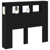 LED Headboard Black Oak 120 x 18.5 x 103.5 cm Engineered Wood 863114