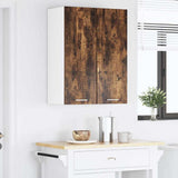 Hanging Cabinet with Door Smoked Oak and White 30 x 31 x 80 cm 884250