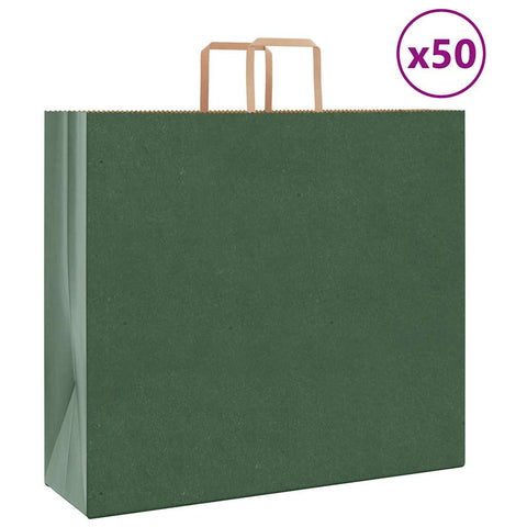 ZNTS Paper Bags 50 pcs with Handles Green 54x15x49 cm 4101948