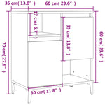 Sideboards 3 pcs High Gloss White 60x35x70 cm Engineered Wood 3185745
