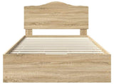 Bed Frame with Drawer Sonoma Oak 75 x 190 cm Engineer Wood 3413466