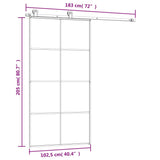 Sliding Door with Hardware Set 102.5x205 cm ESG Glass&Aluminium 3152143