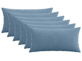 Cushion Cover 6 pcs HEERLEN Blue 50 x 80 cm Corduroy 911972