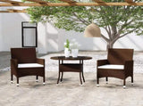 Garden Bistro Set Brown Poly rattan Standard Removable Covers 3095905