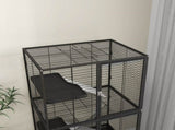 Rolling Chinchilla Cage, Small Animal Cage for Ferrets w/ Three Doors, Storage, Shelf, Tray Tray, T3398P350097