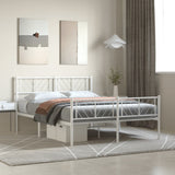 Metal Bed Frame without Mattress with Footboard White 140x190cm 372246