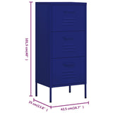 ZNTS Storage Cabinet Navy Blue 42.5x35x101.5 cm Steel 336181