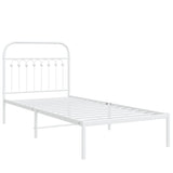 Metal Bed Frame without Mattress with Headboard White 90x200cm 376642