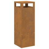 Fire Pit Brown 35 x 35 x 100 cm Weathering Steel 858931