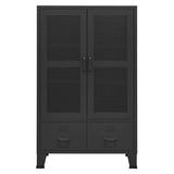 Industrial Storage Chest Black Metal 339621
