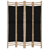Folding 4-Panel Room Divider 160 cm Bamboo and Canvas 350628