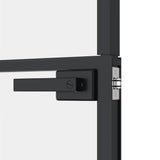 Interior Door Black 93x201.5 cm Tempered Glass&Aluminium 153660