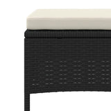 Garden Sofa 2-Seater with Table and Stools Black Poly Rattan 317626