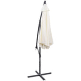 Cantilever Garden Parasol Sand White Polyester Large 42202