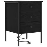 Bedside Cabinet 2 pcs Black Oak 42 x 41 x 61 cm Engineered Wood 859481